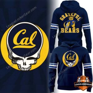 California Golden Bears Grateful Dead Hoodie - front and back views with skull emblem