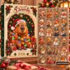 Capybara Christmas 2026 Advent Calendar - full box and illustrated ornament tray