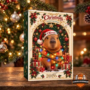 Capybara Christmas 2026 Advent Calendar - capybara Santa cover with name detail
