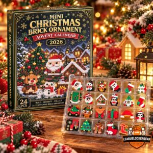 Christmas 2026 Mini Brick Ornament Advent Calendar - front cover showing 24-day layout
