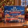 Classic American Cars advent calendar - front box view with vintage car artwork