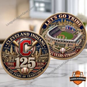 Cleveland Indians 125 Years Strong 2026 Coin - two commemorative coin designs displayed together