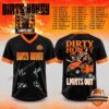Dirty Honey Lights Out Football Jersey - front and back view with band artwork