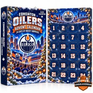 Edmonton Oilers Hockey Surprises Christmas Advent Calendar - box front beside numbered windows
