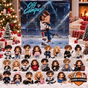 Elle Kennedy Off Campus 2026 Advent Calendar - front view with numbered doors and central couple