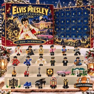 Elvis Presley 2026 24-Day Advent Calendar 2026 - open calendar with numbered doors and miniatures