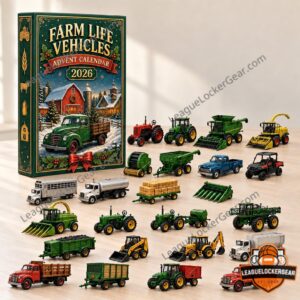 Farm Vehicles 2026 Advent Calendar - front box with miniature farm vehicles