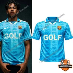FC Barcelona Tyler, The Creator GOLF WANG Football Jersey - front view and modeled display
