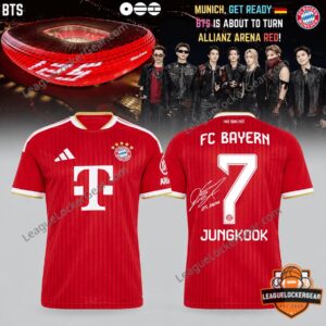 FC Bayern Munich BTS Jungkook Collaboration Football Jersey - front and back views