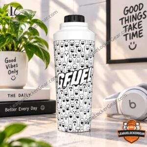 G FUEL Ghost Pattern Shaker Cup 2026 - front view with ghost print and logo