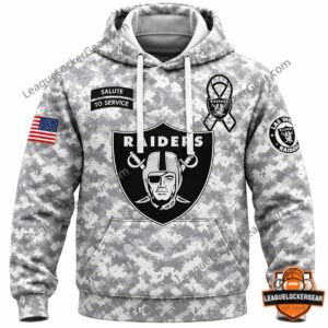 Las Vegas Raiders Salute to Service Personalized Hoodie - photo 2