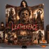 Leatherface Welcome to the Last Supper 3D Fleece Blanket - full front view with collage artwork