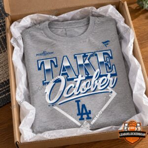 Los Angeles Dodgers 2026 Take October Postseason T-Shirt - full shirt display