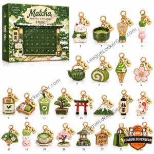 Matcha 2026 Advent Calendar - box front with 24 numbered doors and charm collection