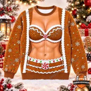 Merrytease Funny Women Bikini Chest Ugly Christmas Sweater - photo 2