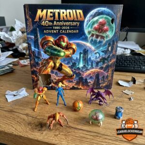 Metroid 40th Anniversary 1986-2026 Advent Calendar - numbered figures, creatures, and sci-fi accessories
