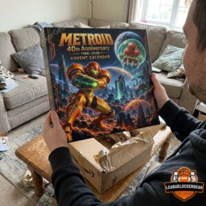 Metroid 40th Anniversary 1986-2026 Advent Calendar - lower row featuring enemies, capsules, and anniversary