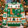 Miami Hurricanes Christmas 2026 Ugly Sweater - front view with holiday graphics