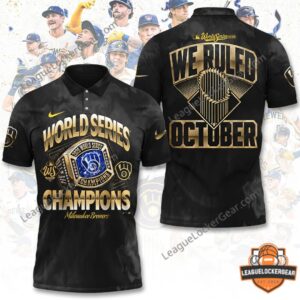 Milwaukee Brewers 2026 World Series Champions Apparel - polo shirt front and back