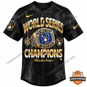 Milwaukee Brewers 2026 World Series Champions Baseball Jersey - detailed front championship ring graphic