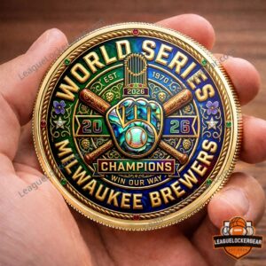 Milwaukee Brewers 2026 World Series Champions Commemorative Coin - hand-held close view