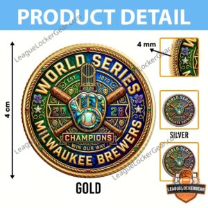 Milwaukee Brewers 2026 World Series Champions Commemorative Coin - size and finish detail