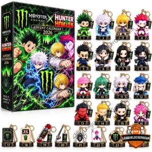 Monster Energy x Hunter x Hunter 2026 Advent Calendar - box with the full set of character keychain designs