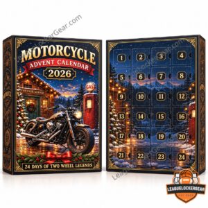 Motorcycle 2026 Advent Calendar - close view of front calendar artwork