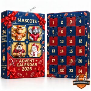 NCAA College Football Mascots 2026 Advent Calendar - box front beside numbered windows