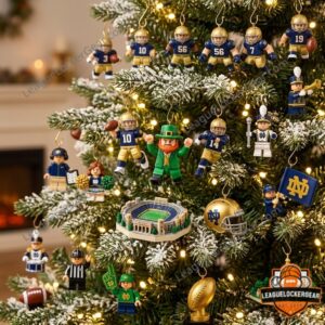 Notre Dame Fighting Irish Advent Calendar open display with miniature football figures
