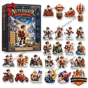 Nutcracker Adventure and Travel 2026 Advent Calendar - box and collectible ornament designs