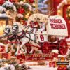 Oklahoma Sooners 131st Anniversary 2026 Christmas Ornament - front view with wagon design