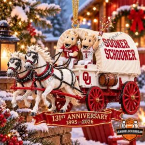 Oklahoma Sooners 131st Anniversary 2026 Christmas Ornament - photo 3
