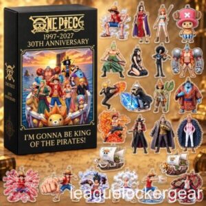 One Piece 30th Anniversary Advent Calendar - black box beside the character pieces