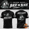 Oregon Ducks Back In Black 2026 T-Shirt - front and back views displayed together