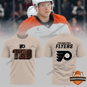 Philadelphia Flyers TK-O Cancer 2026 T-Shirt - front and back views displayed together