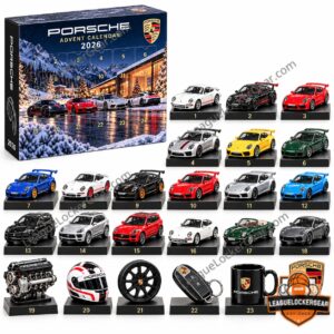 Porsche 2026 Advent Calendar - front packaging with miniature vehicles