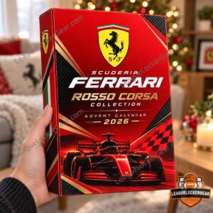 Scuderia Ferrari Rosso Corsa Collection 2026 Advent Calendar - miniature cars, figures, and helmets