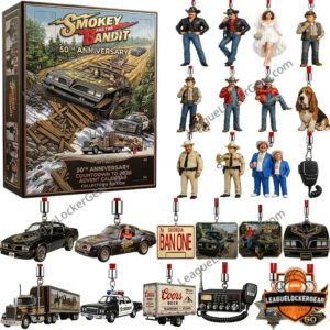 Smokey and the Bandit 50th Anniversary 2026 Advent Calendar - front box artwork with character and vehicle