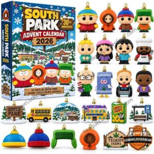South Park 30th Anniversary Christmas Advent Calendar - front box and included character ornaments