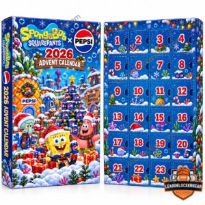 SpongeBob SquarePants x Pepsi 2026 Christmas Advent Calendar - side panel with vertical branding