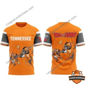 Tennessee Volunteers Tom and Jerry Graphic T-Shirt - front and back views