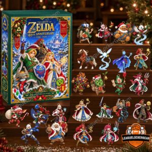 The Legend of Zelda 40th Anniversary Advent Calendar - box and collectible figurines displayed