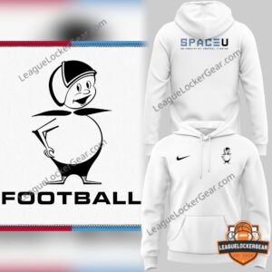 UCF Citronaut mascot artwork beside front and back views of the Space Game hoodie
