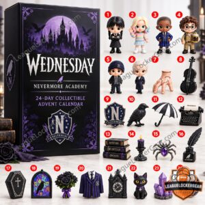 Wednesday 2026 Advent Calendar - front box with numbered collectibles