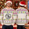 White Claw Christmas 2026 Ugly Sweater - front and back views showing festive all-over pattern